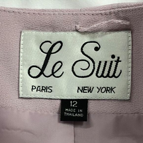 Le Suit Vintage Women’s Pastel Purple Long Sleeve Button Up Skirt Suit Size 12 - Picture 13 of 15